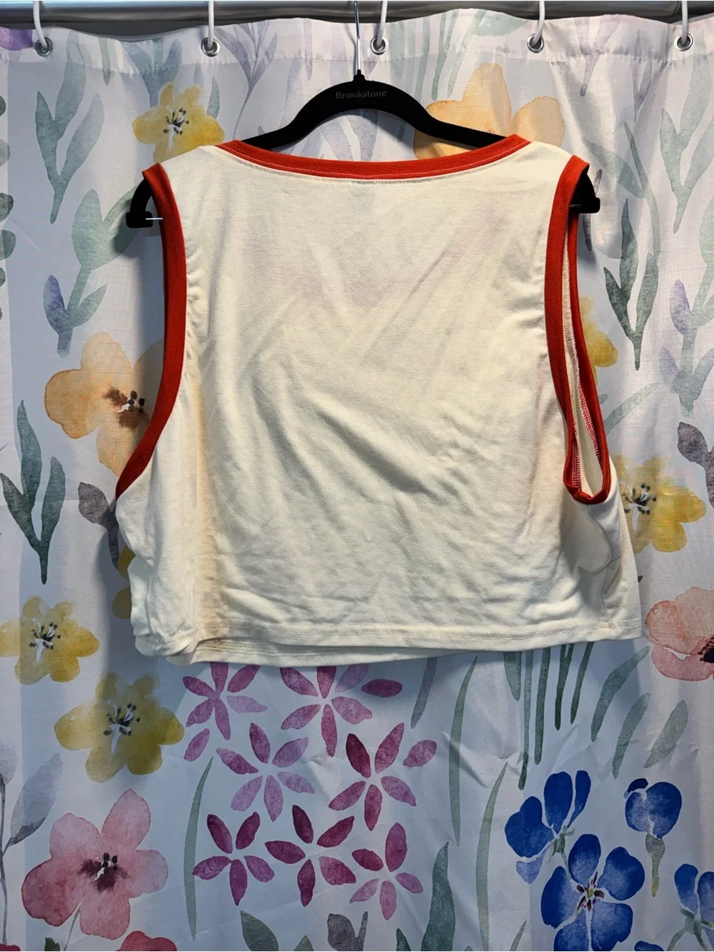 Cropped White & Red Cat Heart Tank Top